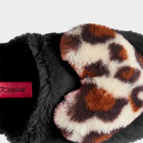 BETSEY JOHNSON ANIMAL PRINT HEART SLIPPERS NWT - Picture 5 of 6